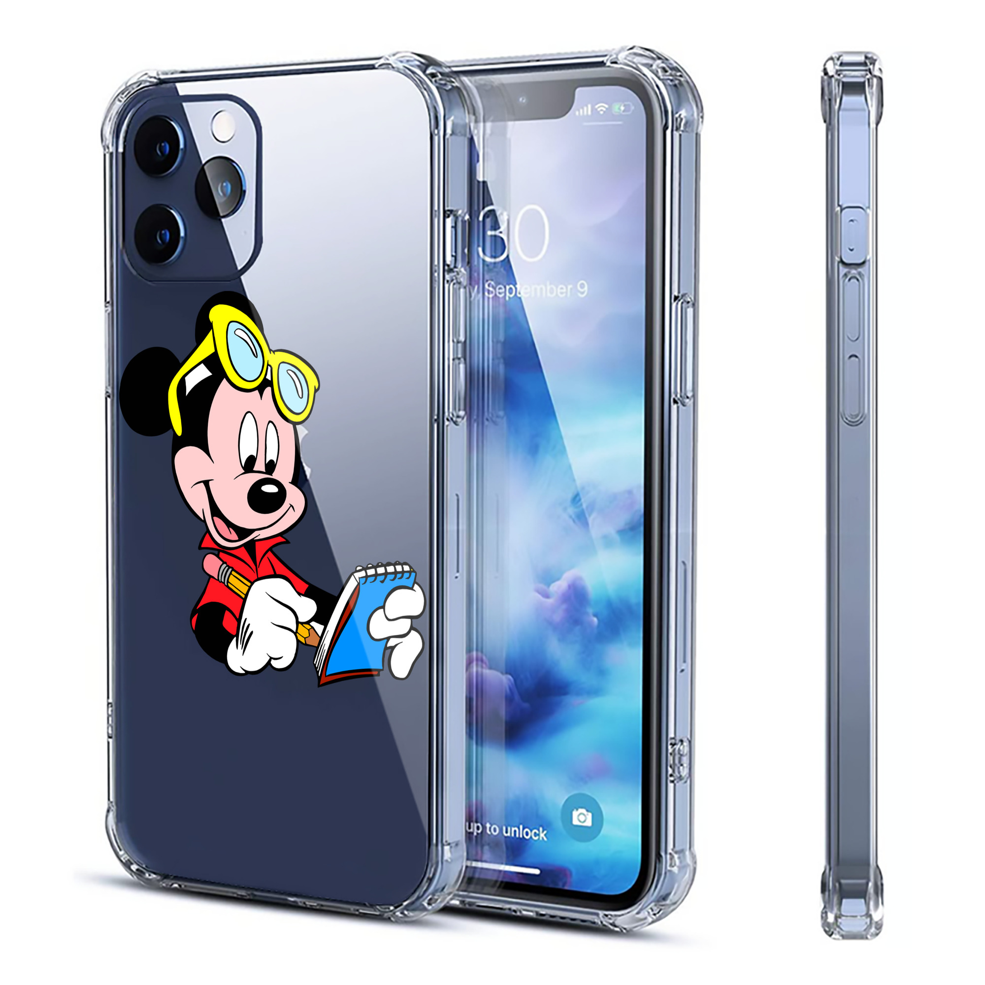 （画像用） ミッキーマウス Mickey Mouse 【iPhone 12シリーズ対応】透明スマホケース（クリアソフトケース）
